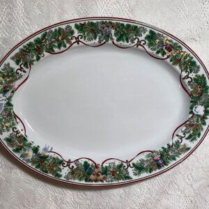 Royal Gallery “All The Days of Christmas” Oval Serving Platter - Toys, Holly, Be